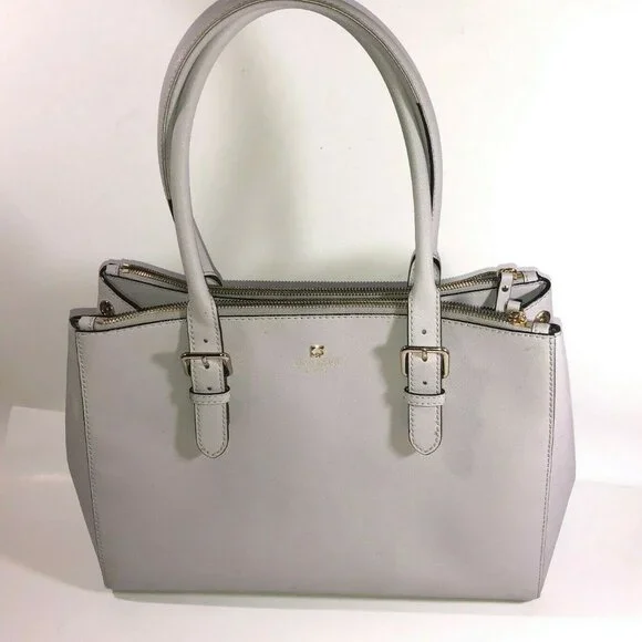 Kate Spade NY Charlotte Street Reena Tote Bag Stone Ice Gray Shoulder Purse - Picture 2 of 16